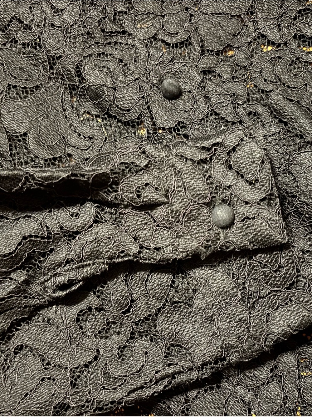 ZARA Black Lace Button-Down Collared Shirt - Picture 8 of 12